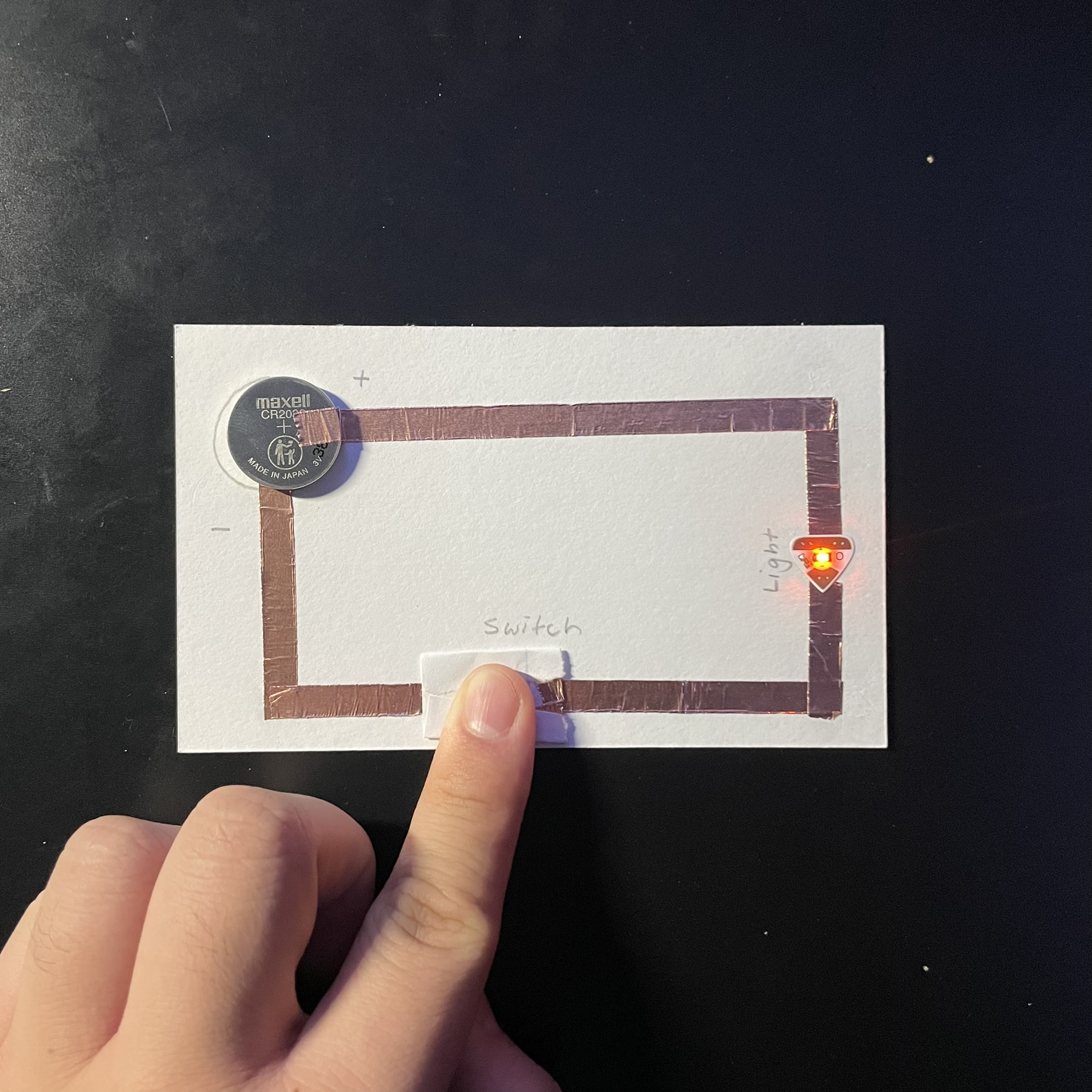 This is the activated circuit with the switch being used