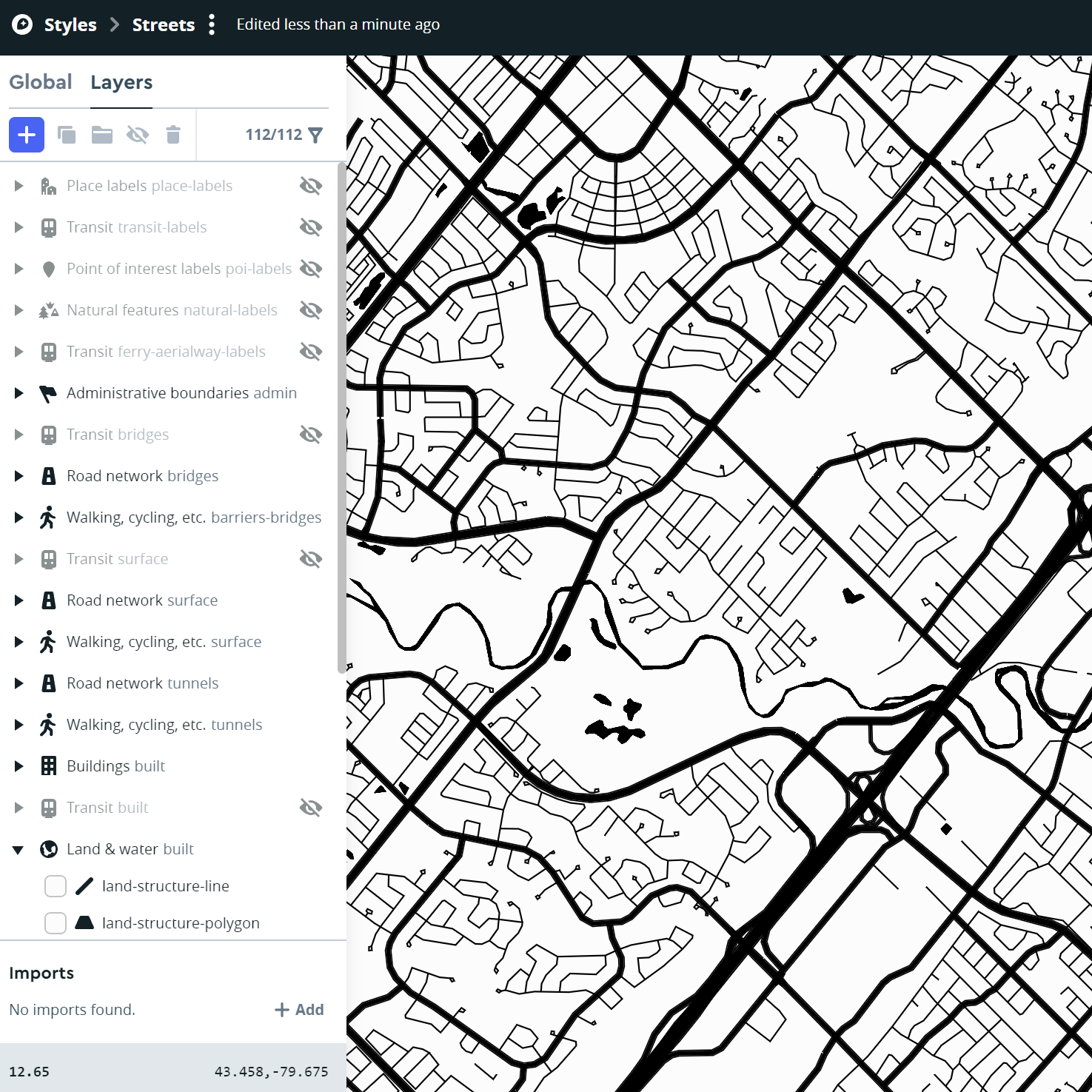 This is the laser cut map being prepared to be laser cut making it black and white